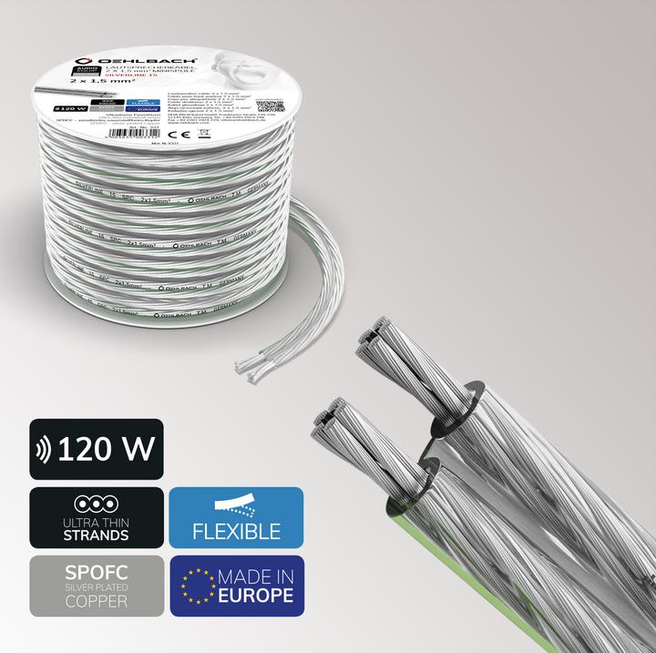 Image du produit Oehlbach Câble de haut-parleur 2x1.5mmm² 4m (4 m, 1.50 mm²² mm)