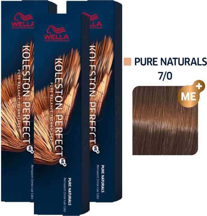 Immagine prodotto Wella Koleston Perfect ME+ Pure Naturals Set di 3 7/0 Biondo Medio (7/0)