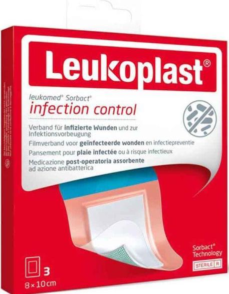 BSN Leukomed Sorbact 8x10cm steril (3 Stk) (3 x)