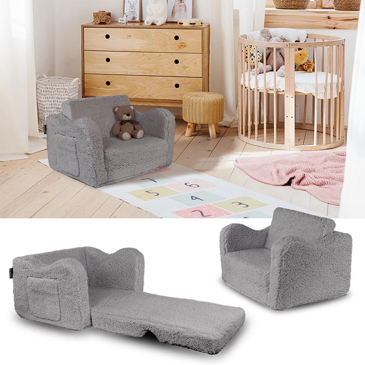 Immagine prodotto Vicco Poltrona per bambini Conni, grigia, 60 x 43 cm pieghevole (Poltrona per bambini)