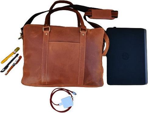 Image du produit Only-Bags.Store Sac à bandoulière en cuir pour homme, porte-documents, sacoche Tablet Ipad Laptop 16" Inch, sacoche