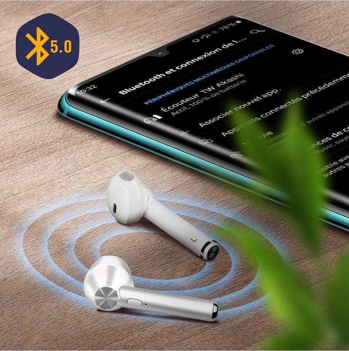Produktbild Akashi Ecouteurs True Wireless Blancs (30 h, Kabellos)