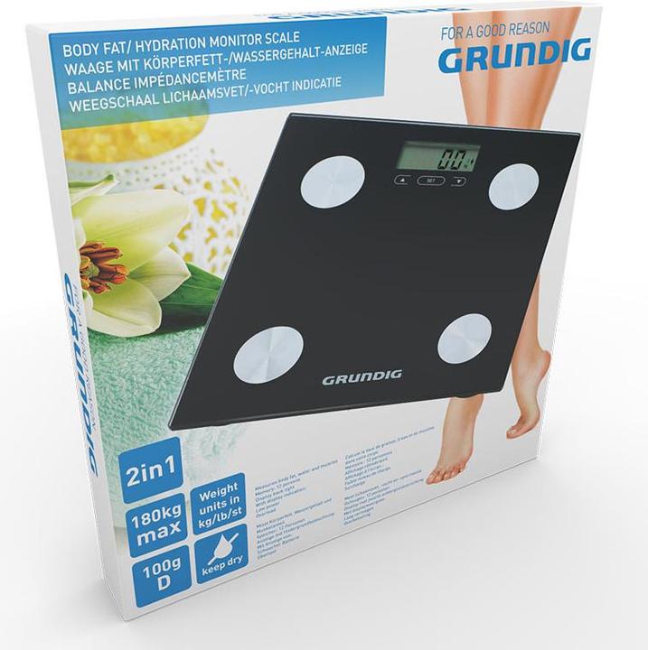 Image du produit Grundig elektroniczna waga łazienkowa, analiza masy ciała, BMI, do 180 kg (180 kg)