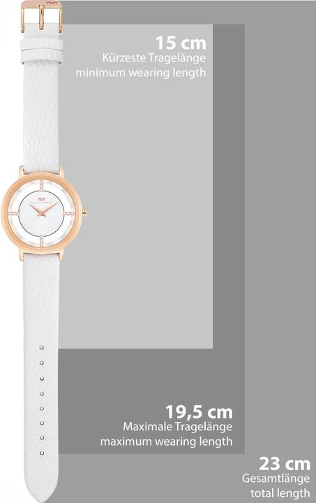 Actual product image Ladies Quartz Watch Lucrezia Genuine Leather White - 33684 (Analogue wristwatch, 36 mm)