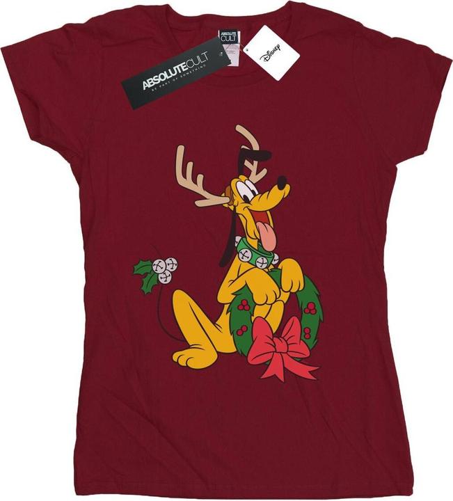 Immagine prodotto Disney Pluto Christmas Reindeer Maglietta Donna (XXL)