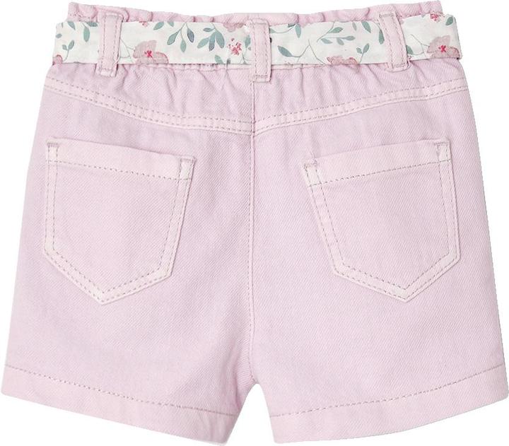Actual product image Vertbaudet Girls' baby paperbag shorts with belt (74)