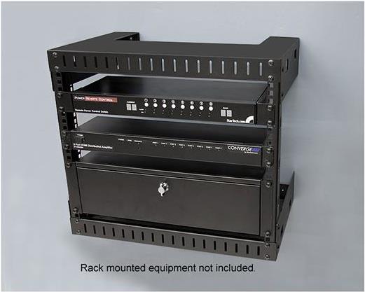 Produktbild StarTech 8HE 19 Zoll Open Frame Geräte Rack Wandmontagefähig - 30cm Tief - Wall Mount Rack aus Stahl (8 HE, 19 Zoll Rack)