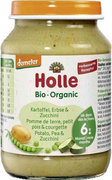 Immagine prodotto Holle Patate con piselli e zucchine Vaso di verdure Bio (190 g)