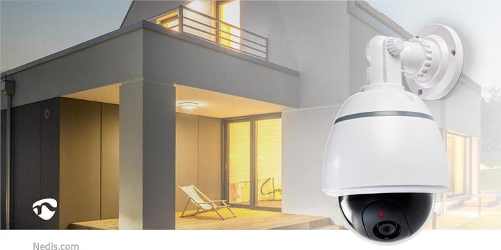 Produktbild Nedis Dummy-Überwachungskamera Dome IP44 Batteriebetrieben Innen- und Aussenbereich Weiss Weiss