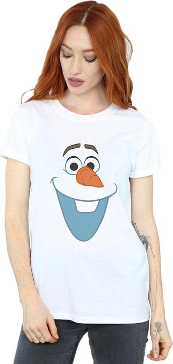 Actual product image Disney Womens/Ladies Frozen Olaf Face Cotton Boyfriend T-Shirt (L)