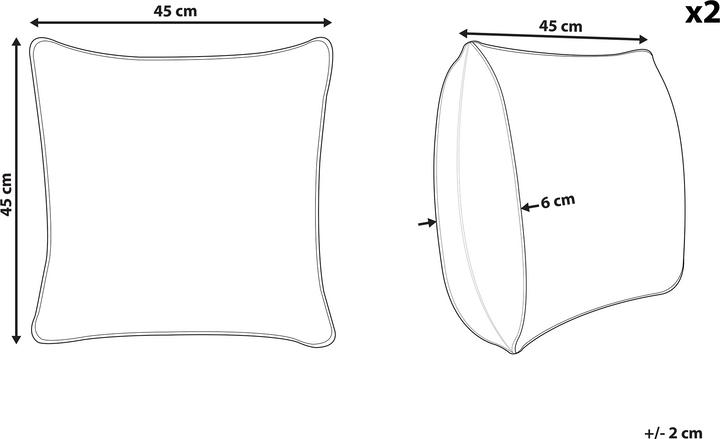 Actual product image Beliani Set with 2 decorative cushions 45 x 45 cm (45 x 45 cm)