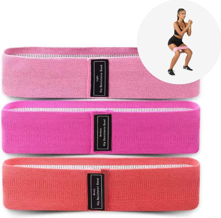 Hermex Glute-Band Hip-Resistance-Band Training Band Booty-Band Fitness Band (0.37 m, Strong, Medium, Easy)