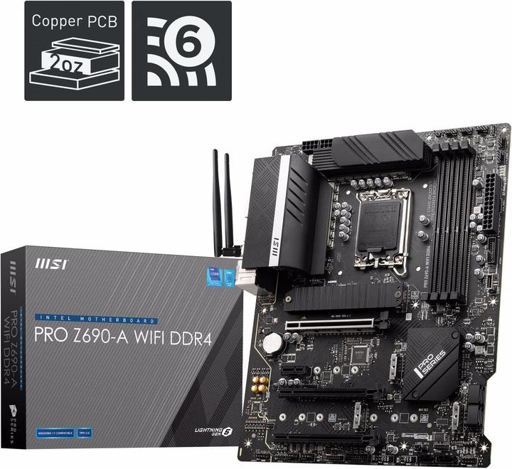 Produktbild MSI Pro Z690- Wifi (LGA 1700, Intel Z690 (DDR4), ATX)