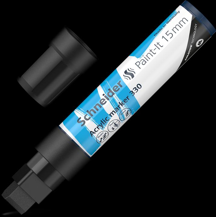 Image du produit Schneider Marqueur acrylique Paint-It 330 15mm noir (Noir, 15 mm, 1 x)