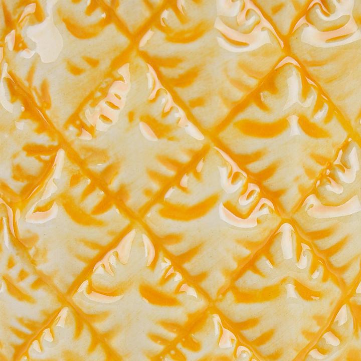 Actual product image Beliani Bathroom set 4-piece ceramic pineapple motif yellow MAICAO