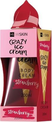 Actual product image Hiskin Crazy Ice Cream Body Cream Strawberry 200ml (Body cream, 200 ml)