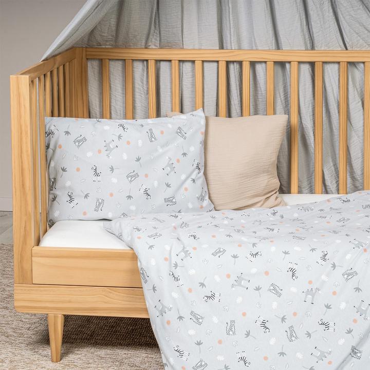 Actual product image Julius Zöllner Children's Bedding Jersey Savannah Grey 100 x 135 + 40 x 60 cm
