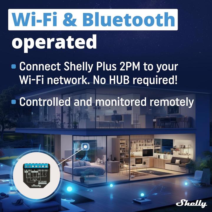 Actual product image Shelly Plus 2PM (Switch actuator)
