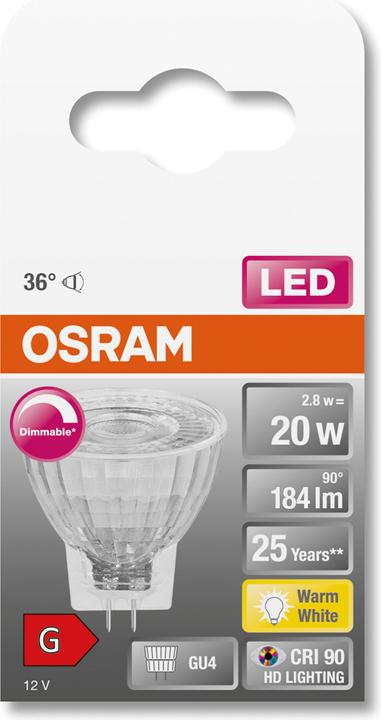 Produktbild Osram Led Superstar Mr11 (GU4, 3.20 W, 184 lm, 1 x, G)