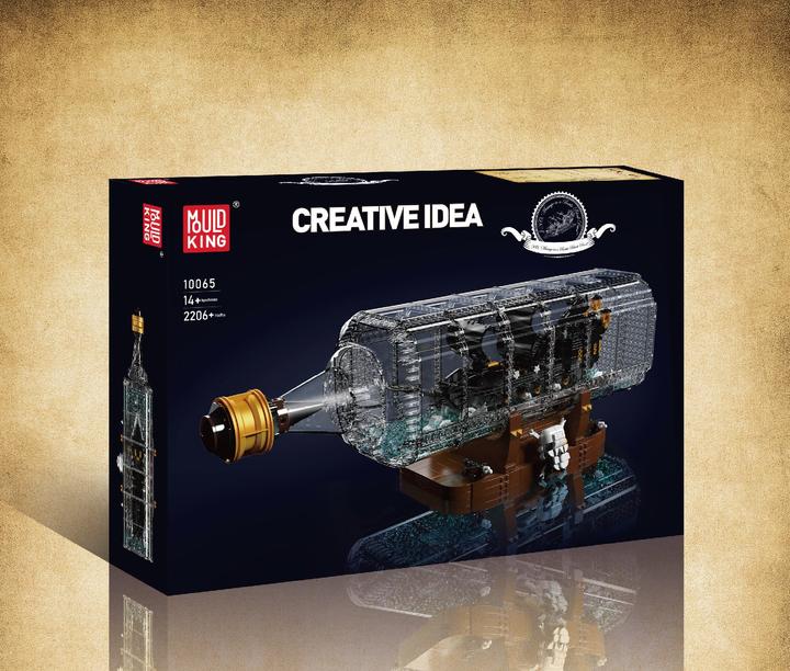 Actual product image Mould King Ship in a bottle Black Pearl