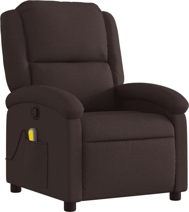 Image du produit VidaXL Fauteuil de massage tissu marron foncé,Couleur : marron foncé,Matériaux