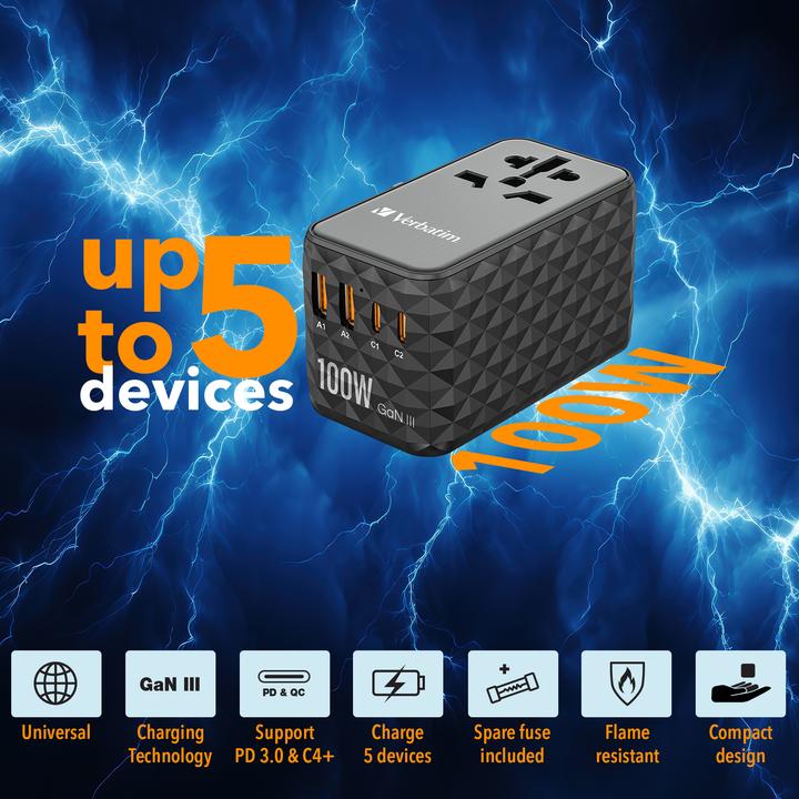 Produktbild Verbatim Universal-Reiseadapter