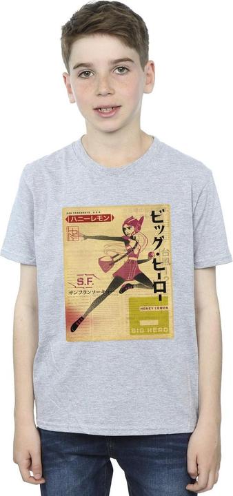Immagine prodotto Disney Big Hero 6 Baymax Honey Lemon Newspaper Maglietta Ragazzi (128)