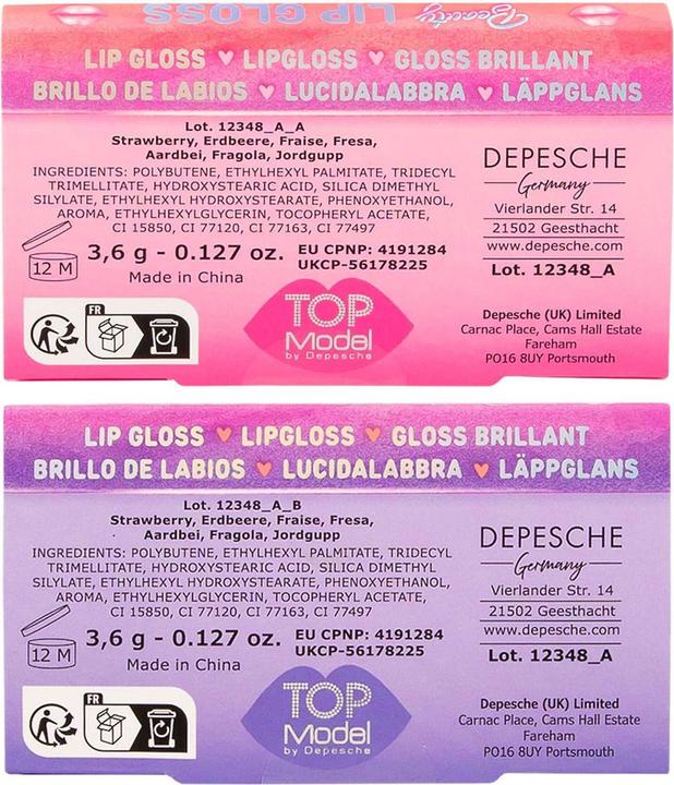 Valori nutrizionali e ingredienti Top Model TOPModel - Lucidalabbra labbra BEAUTY and ME ( 0412348 )