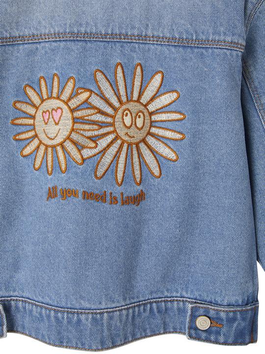 Image du produit Vertbaudet Veste en jean fille avec fleurs (86)