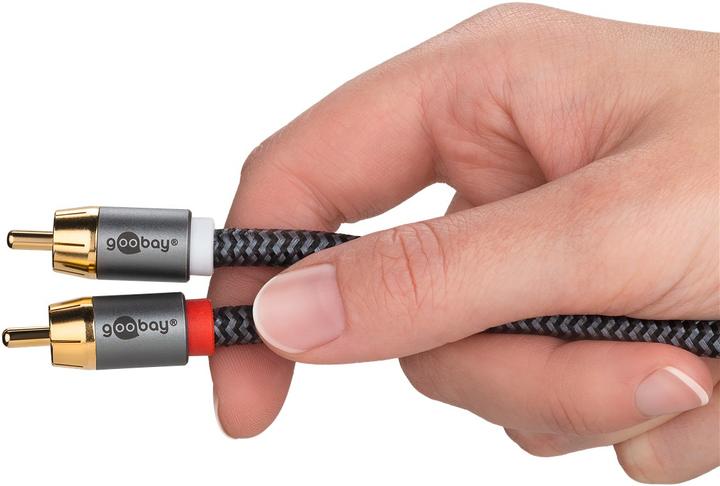 Actual product image Goobay Cinch Y-cable, 2 m, Sharkskin Grey (2 m, Cinch)