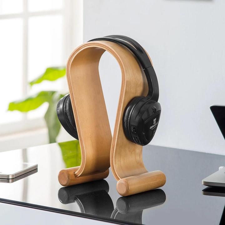 Produktbild Maclean Support Casque en bois (Marron)
