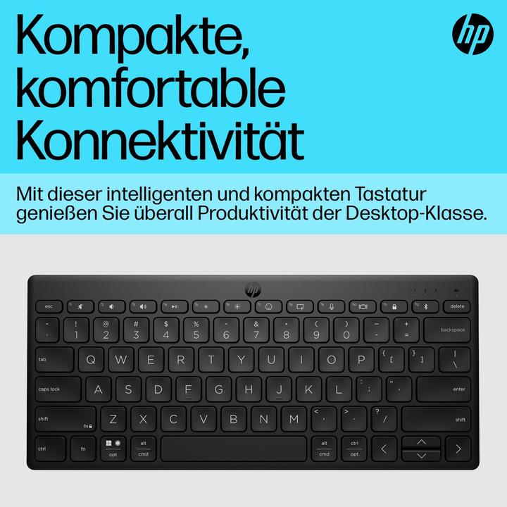 Produktbild HP 350 BLK Compact Multi-Device Keyboard GR (P) (DE, Kabellos)