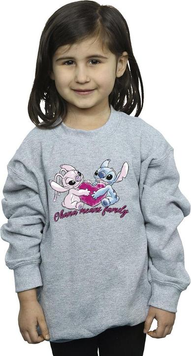 Produktbild Disney Lilo And Stitch Ohana Heart With Angel Sweatshirt Mädchen (140, 146)