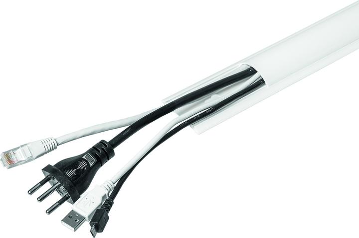 Produktbild Steffen Round Kabelkanal halbrund 50x13mm Stange 1m selbstklebend ws (Kabelkanal, 100 cm)