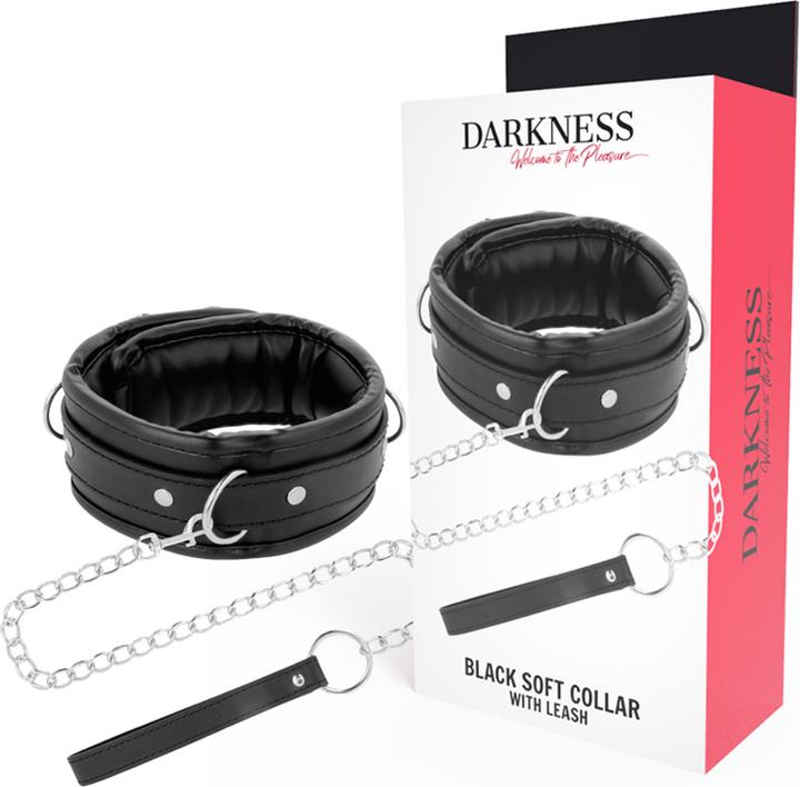 Produktbild Darkness Black Soft Collar With Leash Leather