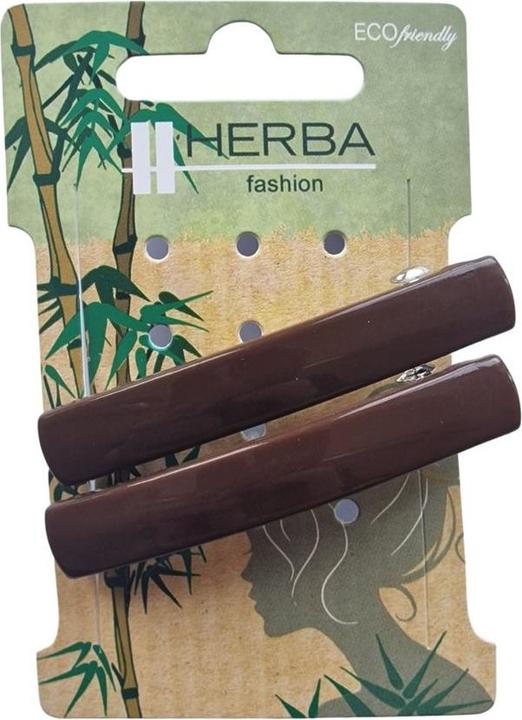 Herba Ecofriendly Barrette, braun, 6.5 cm, 2 Stk (2 Stk.)