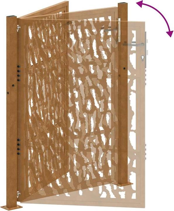 Actual product image VidaXL Garden gate 105x130 cm Weatherproof steel track design Fence gate