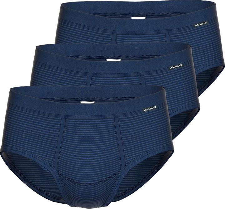 Produktbild Ammann 3er Pack Jeans Feinripp Slip / Unterhose mit Eingriff (L, 3er Pack)