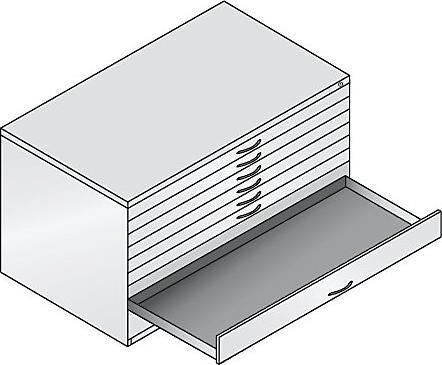 Produktbild C+P Zeichnungsschrank, DIN A0, 8 Schubladen, Höhe 760 mm, viridingrün