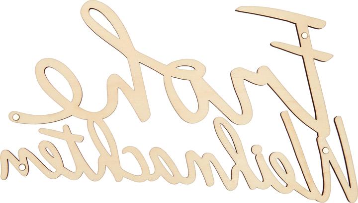 Produktbild Rico Design Holzschriftzug "Frohe Weihnachten", magnetisch für Metallringe Ø 25 cm