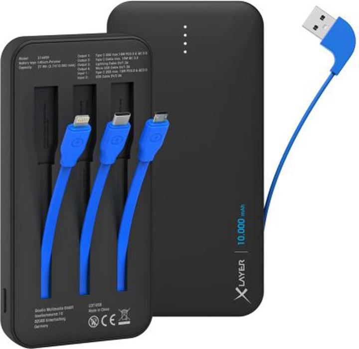 Produktbild Xlayer Powerbank Plus AllinOne (10000 mAh, 18 W, 37 Wh)