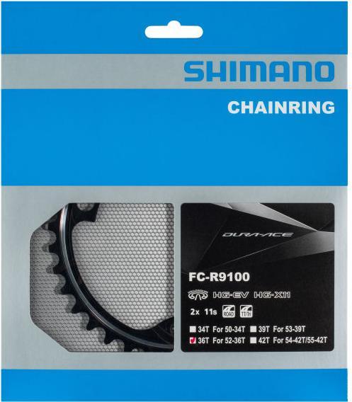 Actual product image Shimano Dura Ace FC-R9100 chainrings (36)