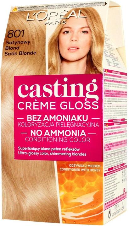 Actual product image L'Oréal Paris Cream Gloss Color cream no. 801 Satin For blonde hair (801 Satin Blonde)