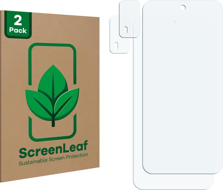 Actual product image ScreenLeaf Protective film sustainable screen protector screen protector film clear transparent (2 Piece, Nokia XR21)