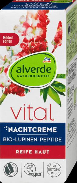 Actual product image dm alverde Night Cream Vital Organic Lupine Peptides (Night cream)