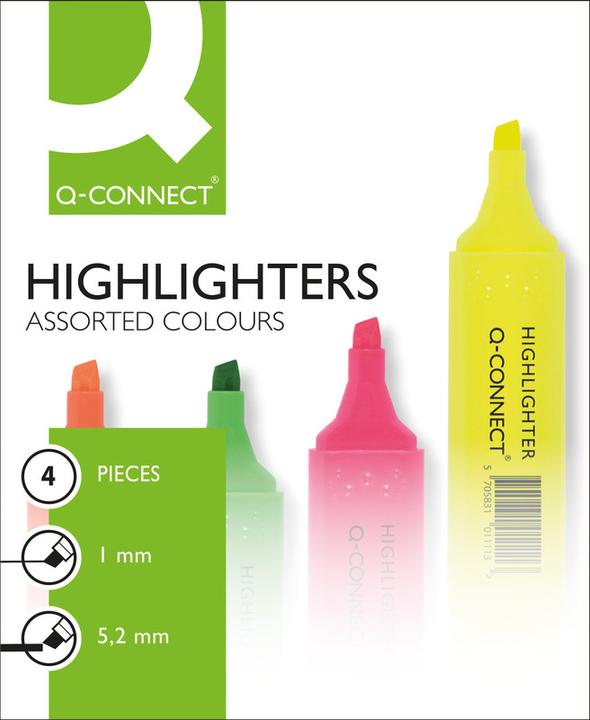 Immagine prodotto Q-Connect Evidenziatore Economia (Multicolore, 1 mm, 4 x)