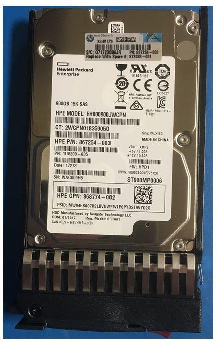 Actual product image HPE HDD 900GB 12G 15K SFF SAS (0.90 TB, 2.5")
