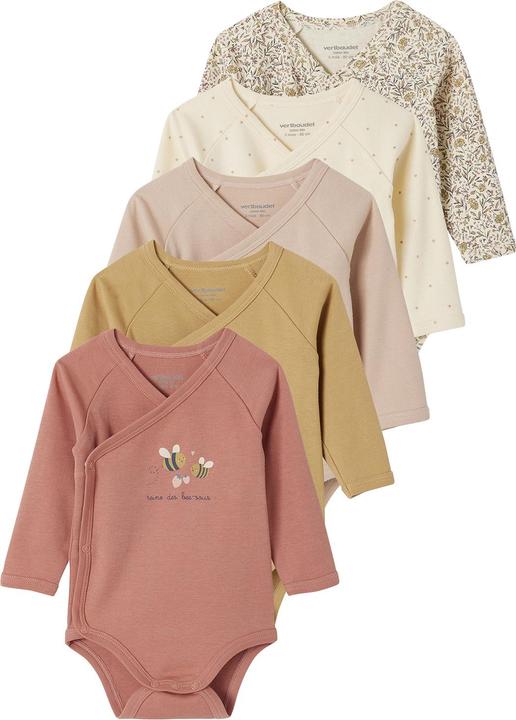 Produktbild Vertbaudet Bio-Kollektion: 5er-Pack Baby Wickelbodys mit langen Ärmeln (68)