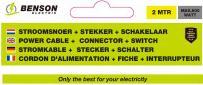 Energy Label Benson Electric Mains cable + plug + switch (2 m)