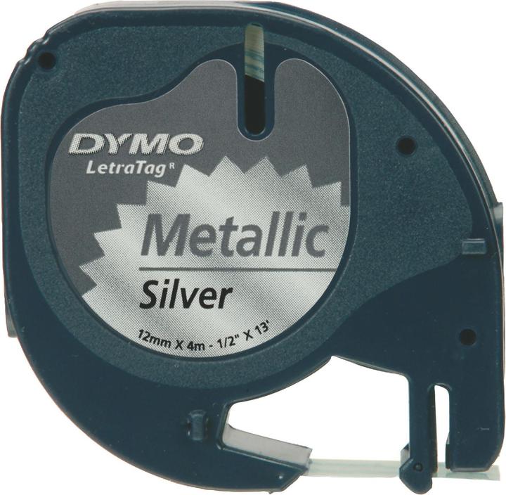 Dymo Metallband schwarz auf silber (1.20 cm, Schwarz)